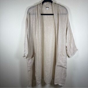 Magaschoni Linen Kimono Swim Coverup Small Oversized Gauzy Summer Lagenlook